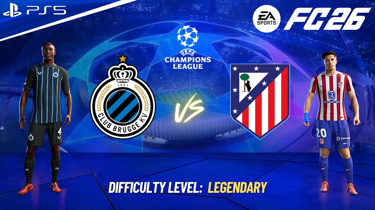 FC 26 - ATLETICO MADRID VS CLUB BRUGGE FULL MATCH | CHAMPIONS LEAGUE 25/26 | 4K60