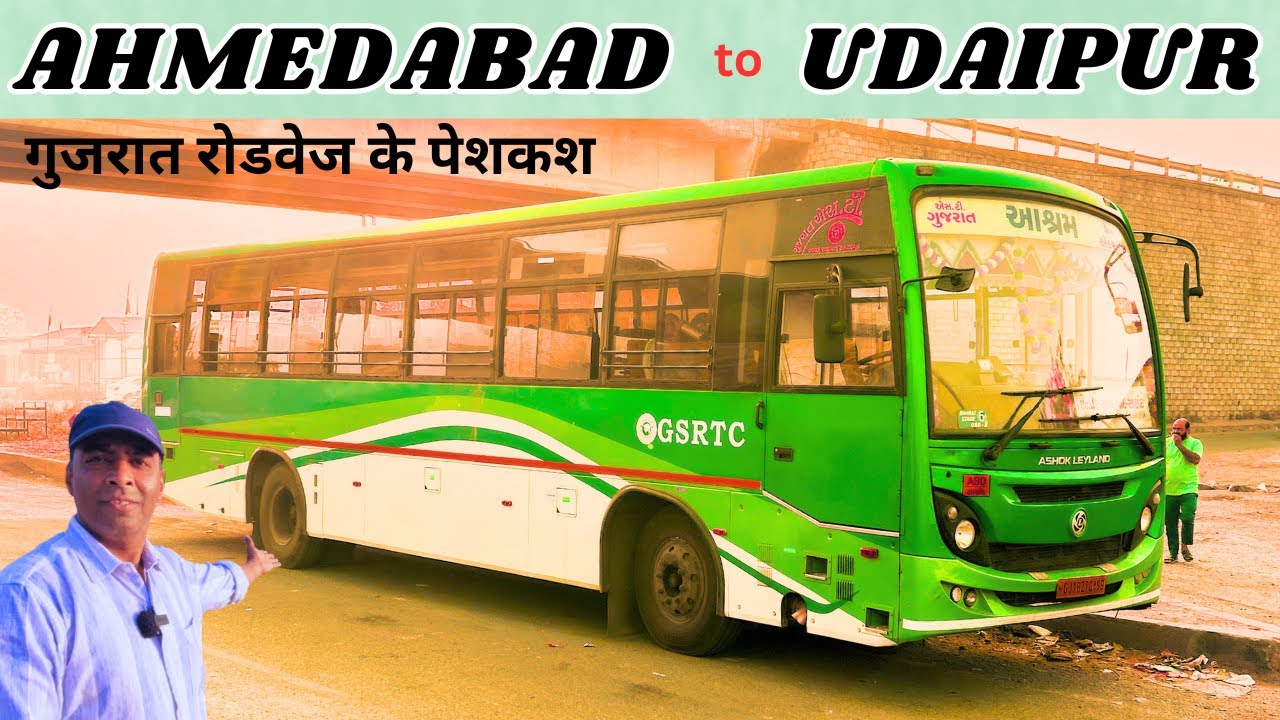 AHMEDABAD TO UDAIPUR BUS JOURNEY #gsrtc #rsrtc #busjourney #travelvlog #bustravel