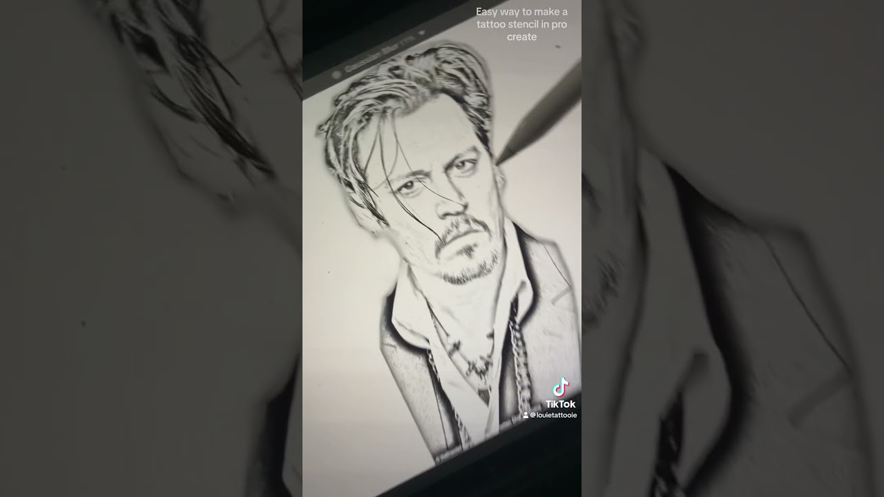 HACK How to Tattoo Stencil in Procreate  #tattoostencil #tattootips #tattoodesign #tattoo
