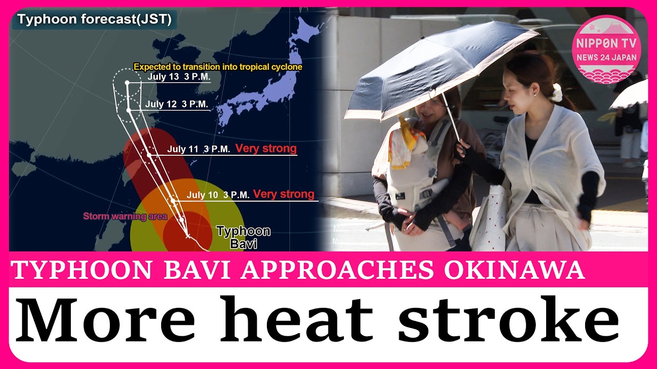 Powerful Typhoon Bavi nears Okinawa as extreme heat grips mainland Japan