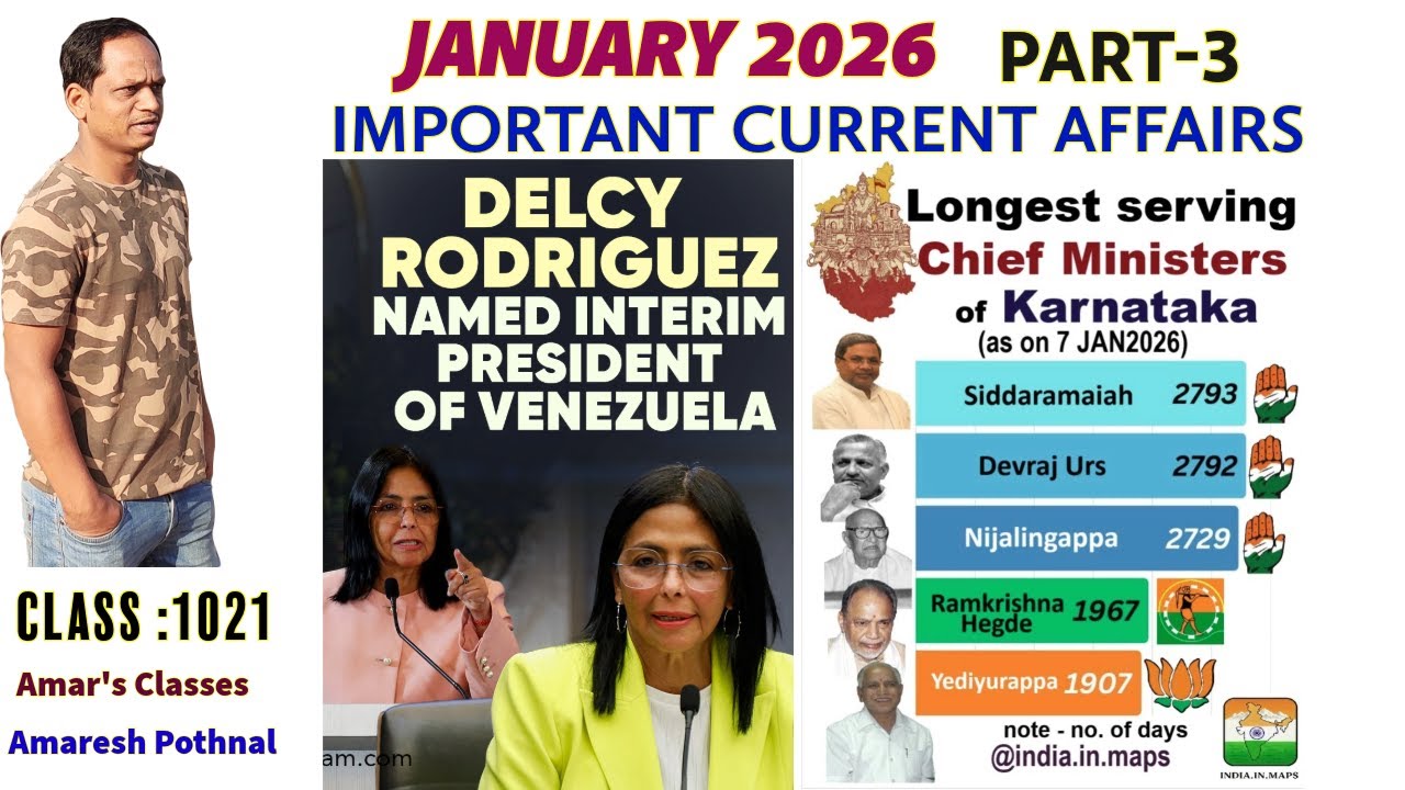 Class 1021 | JANUARY 2026 PART-3 | Current Affairs in Kannada | Amaresh Pothnal | Amar's Classes |