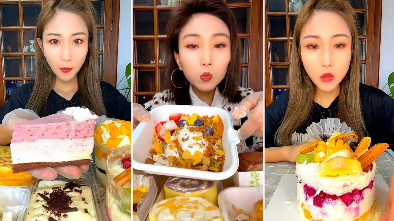 [ENG SUB] Pistachio grapefruit,Caramel Brownie,Salted Egg Yolk Lava Croissant,Taro cheese #asmr#food