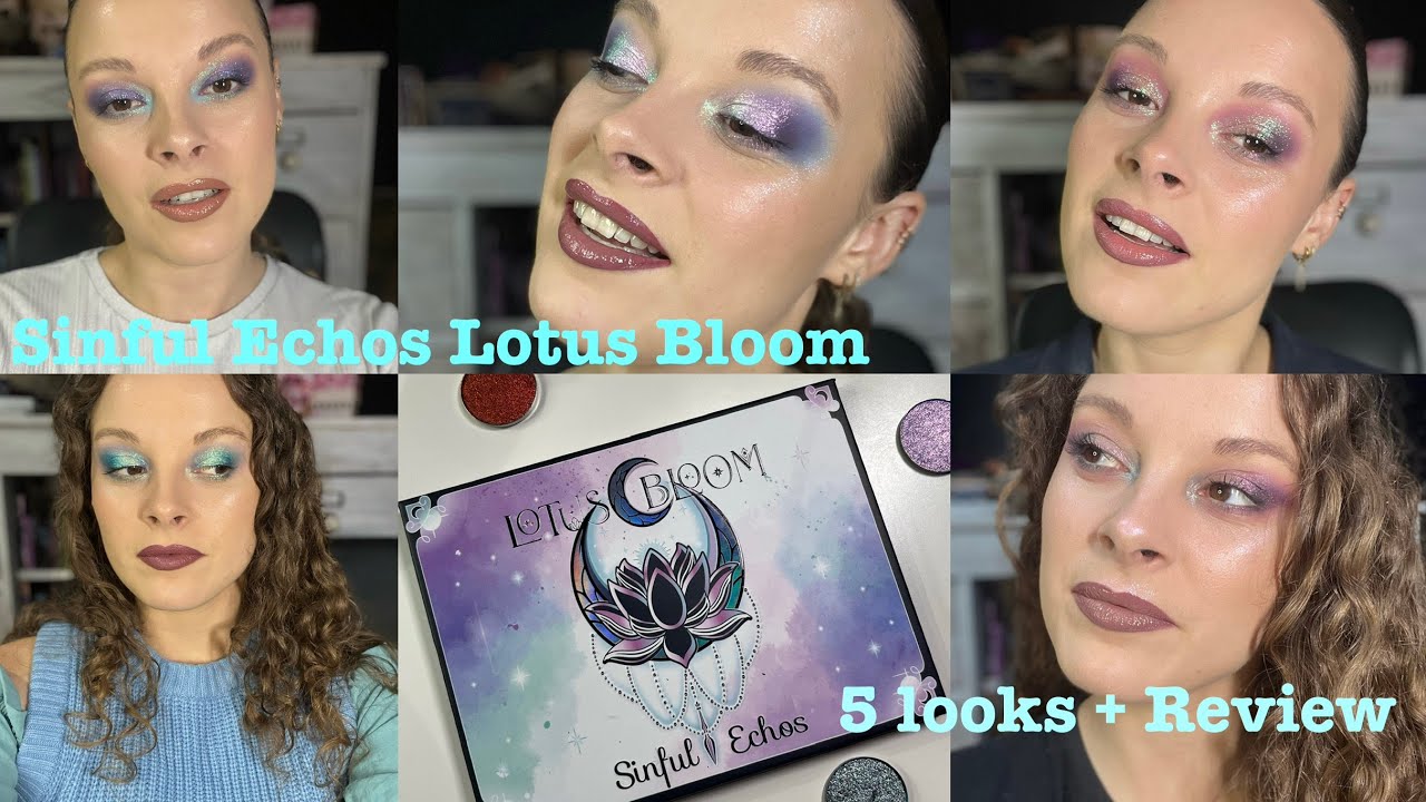 Sinful Echos Lotus Bloom palette + a few singles - 5 looks and review