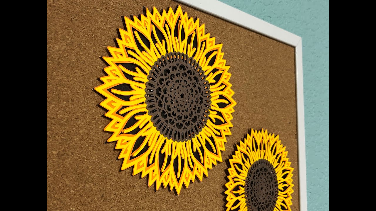 Sunflower Craft Project - Layered Paper Art using Silhouette Cameo