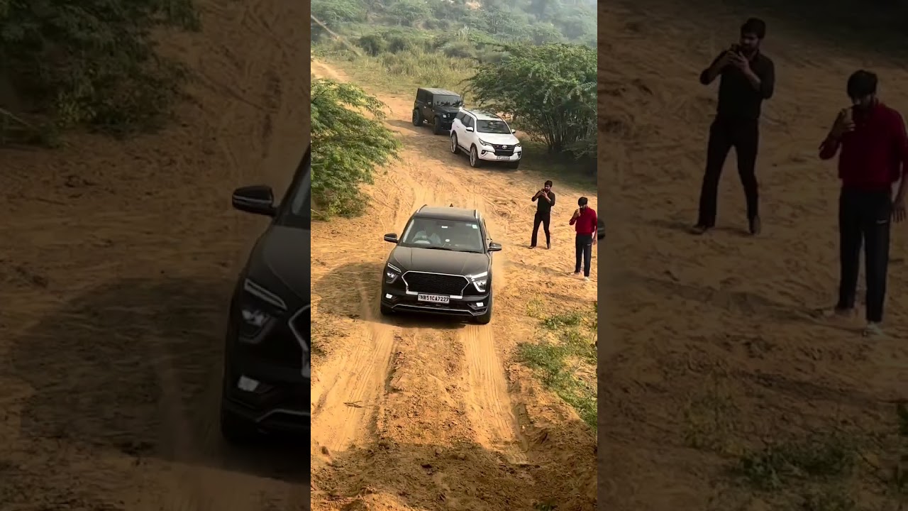 Modified Creta on OFF-ROAD Testing 😎😈 #4x4 #viral #views #thar #offroading #challenge #fortuner