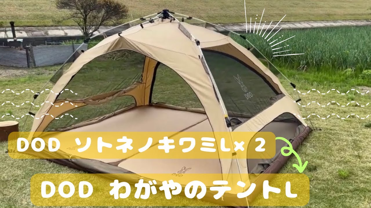 🐰[DOD] わがやのテント (L) ☜ ソトネノキワミ (L)×2 ／スノーピーク（リビングシェル）、ゼインアーツ、サバティカル
