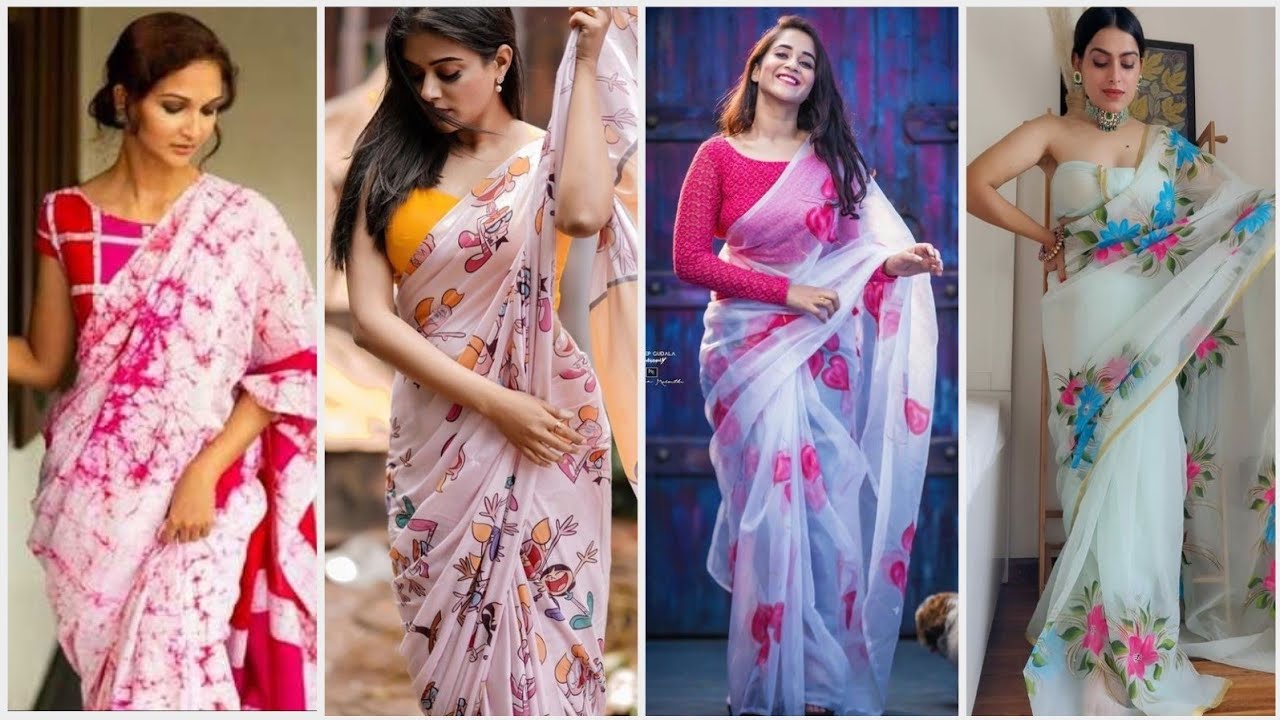 white chiffon saree / chiffon saree Pattern / white chiffon saree for womens / #Chiffonsaree
