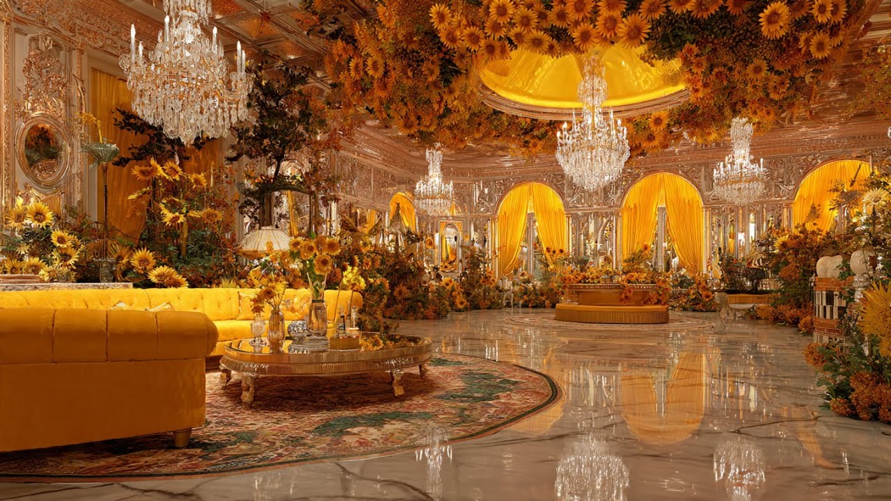 Inside the Sunflower Castle of Dreams | A Journey Through Golden Light & Floral Luxury (4k)