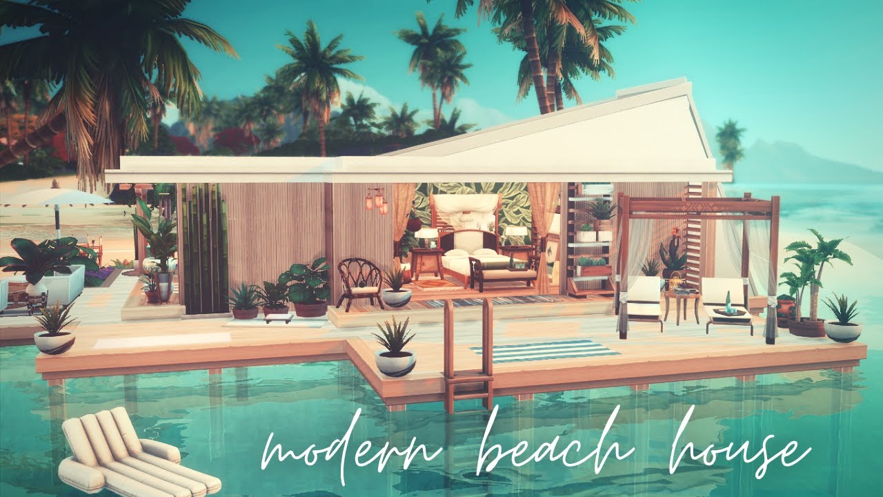Modern Beach House | The Sims 4: Speed Build