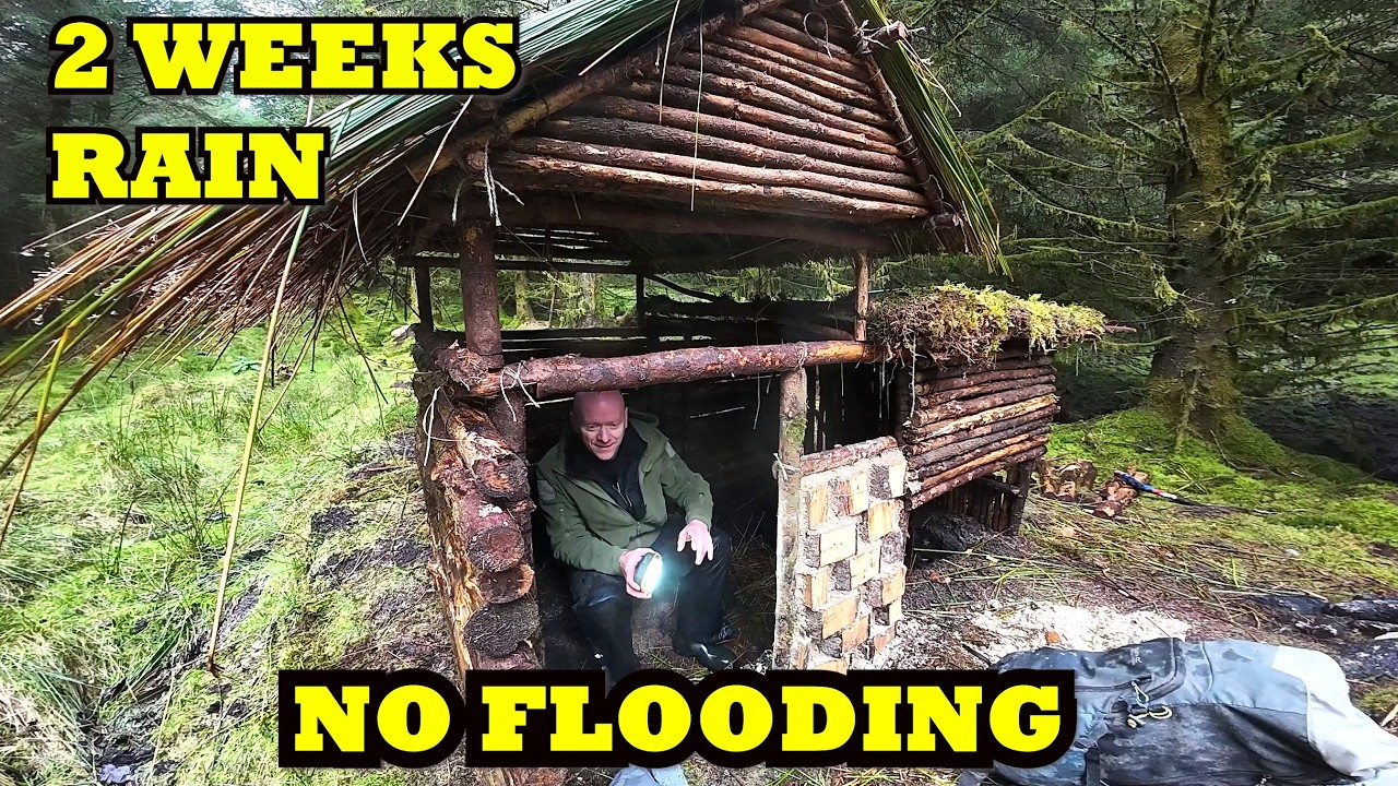 2 Weeks NON-STOP Rain ..My Dugout DID NOT Flood .Cosy Interior build