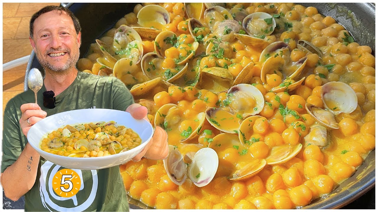 GARBANZOS CON ALMEJAS ¡Receta Fácil y Deliciosa! 😃 - Recetas de Guille en 5 Minutos