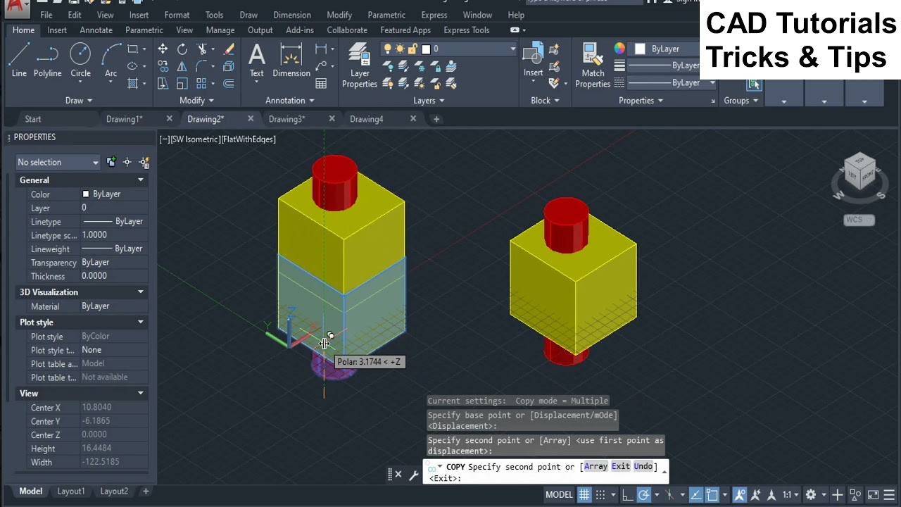 Intersect command Autocad, Intersect Solids, Regions, Boolean operation,Intersect surfaces,Intersect