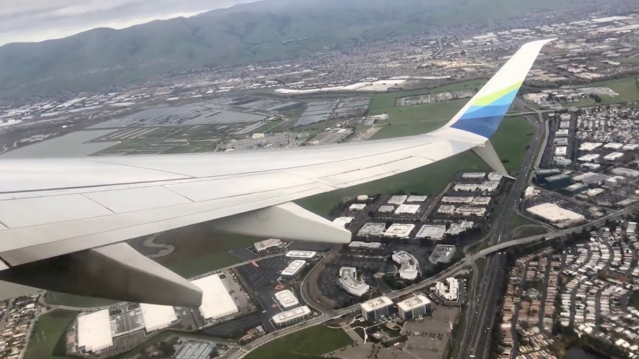 Turn and burn takeoff out of San Jose - Alaska Airlines - Boeing 737-900