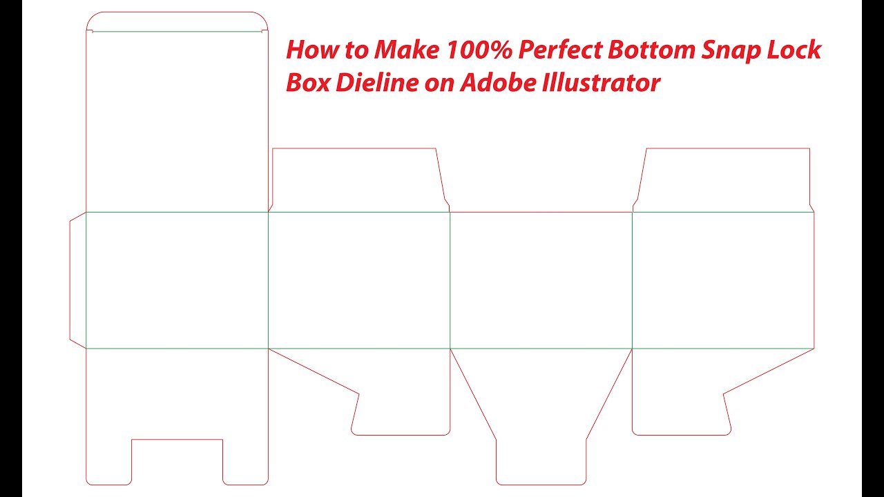 How to Make 100%  Perfect Snap Lock Bottom Box Dieline / Diecut on Adobe Illustrator
