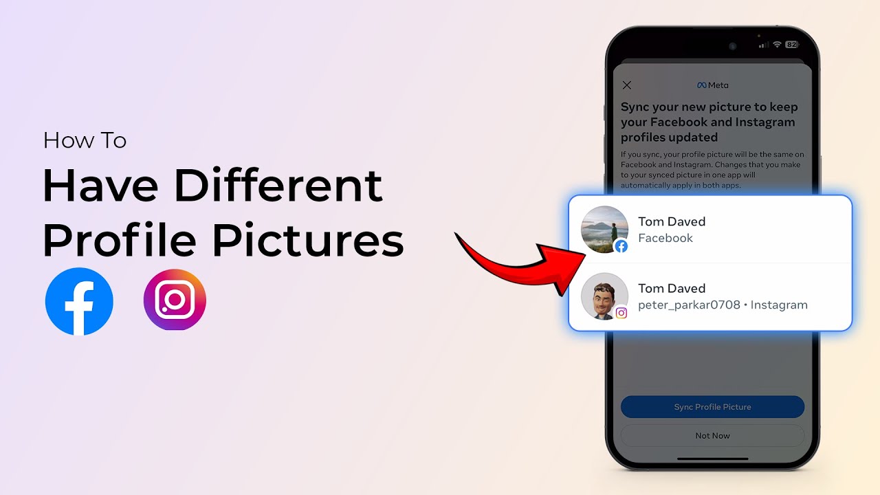 Как сделать так, чтобы фотографии профиля на Facebook и в Instagram были разными?