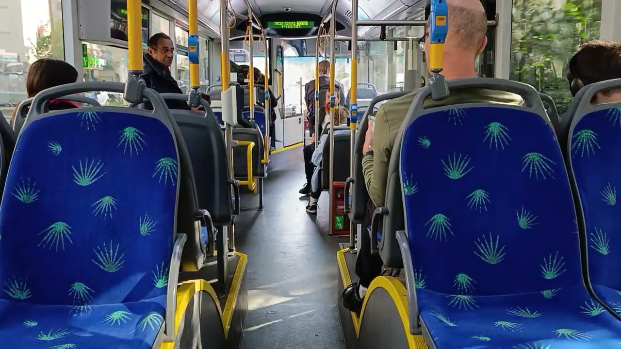 נסיעה באוטובוס חשמלי של אגד מסוג הייגר בקו 14 בראשון לציון 