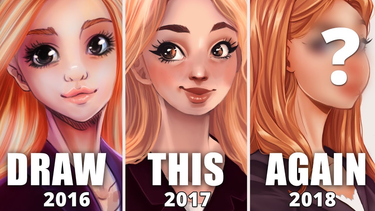 DRAW THIS AGAIN (2016 🡢 2018) 💬💡 Sharing tips on Line weigth, Painting Hair and DUAL-VIEW!