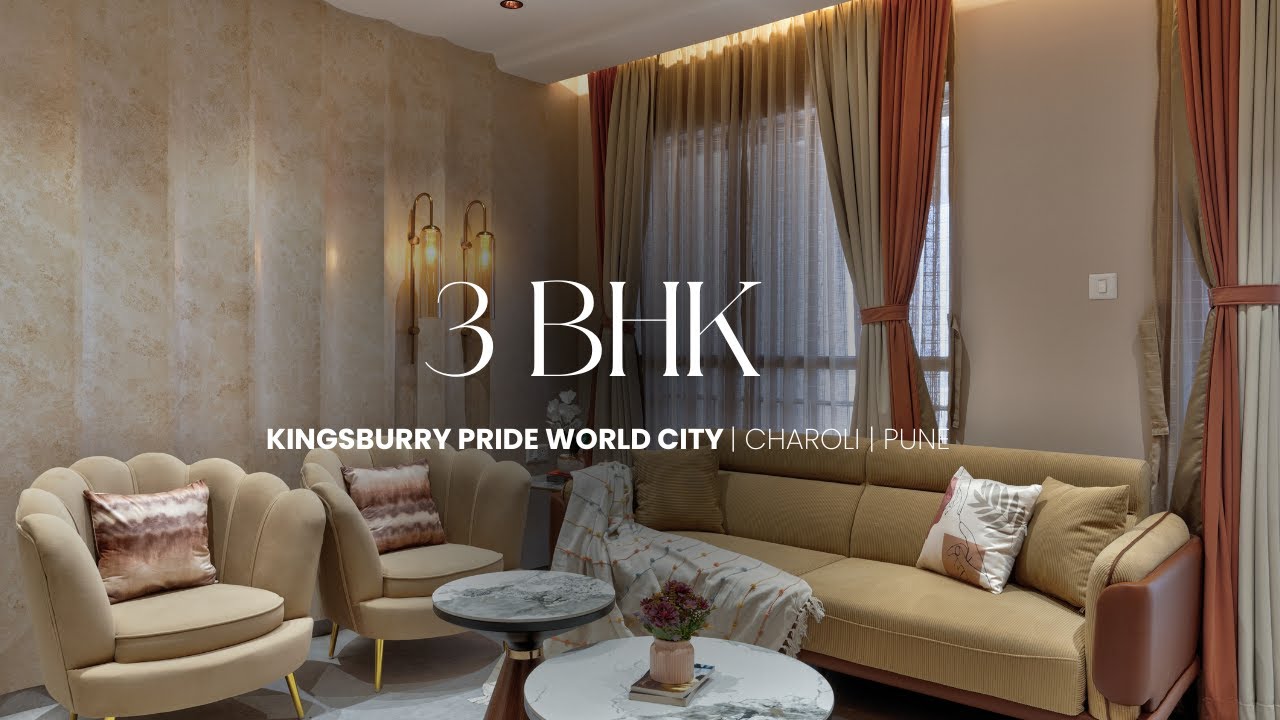 3bhk Full home Interior design in Kingsbury, Pride World City, Pune. #interiordesign#homedecor#PUNE