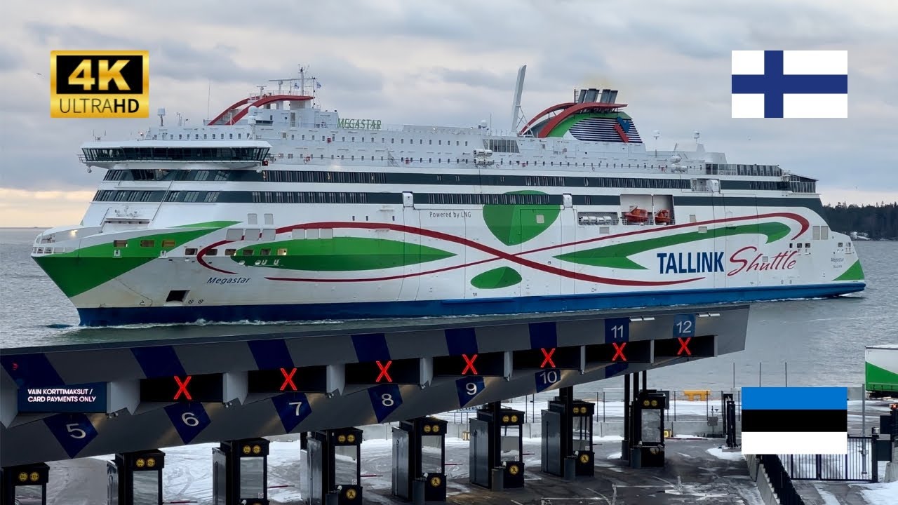 TALLINK MEGASTAR FERRY FROM HELSINKI TO TALLINN, ESTONIA - A Massive Floating Duty Free Store (4K)