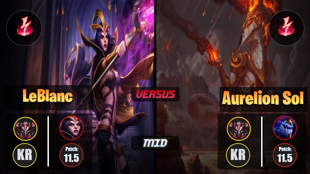 GrandMaster LEBLANC [Electrocute] (Mid) VS  AURELION SOL - Grandmaster KR Patch 11.5
