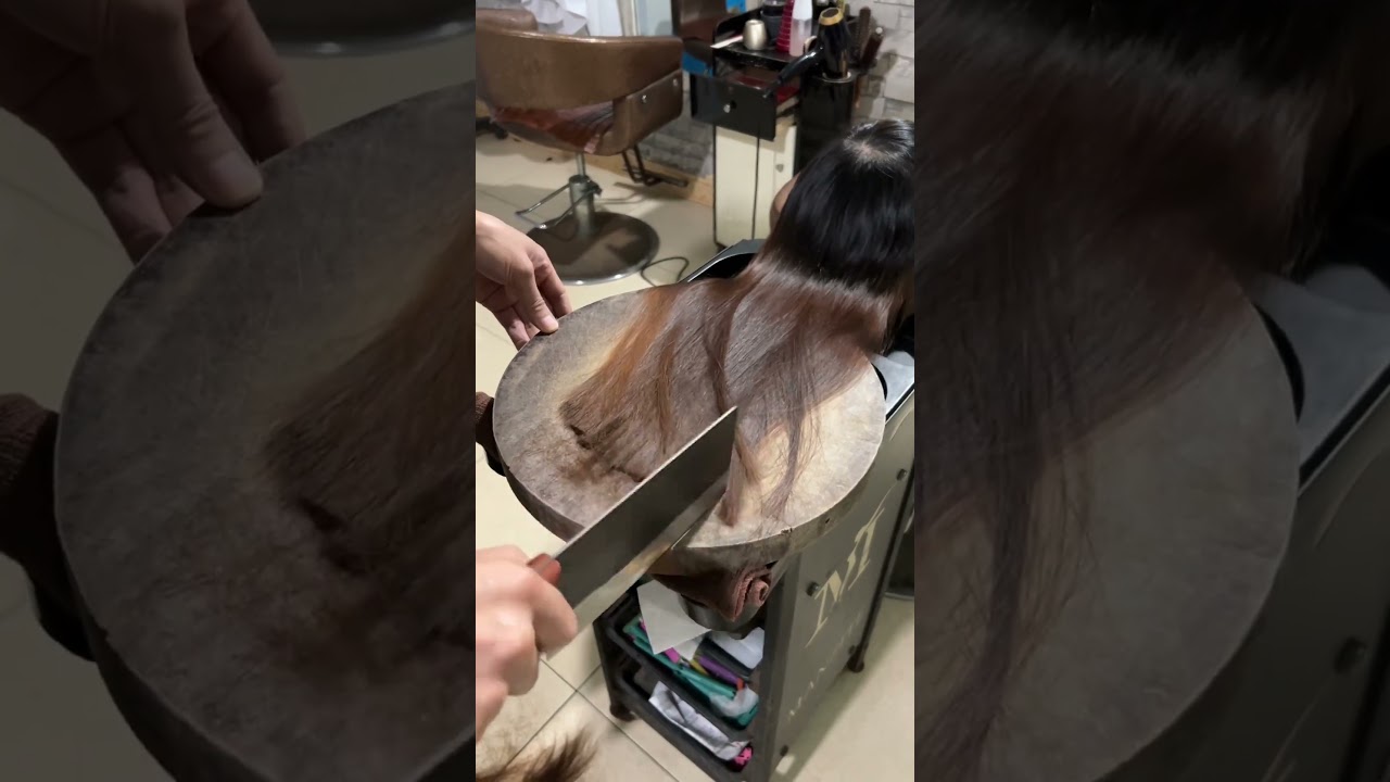 Cleaver Haircut? Watch This  Only Skills Can Do This | Haircut with a Cleaver #shorts