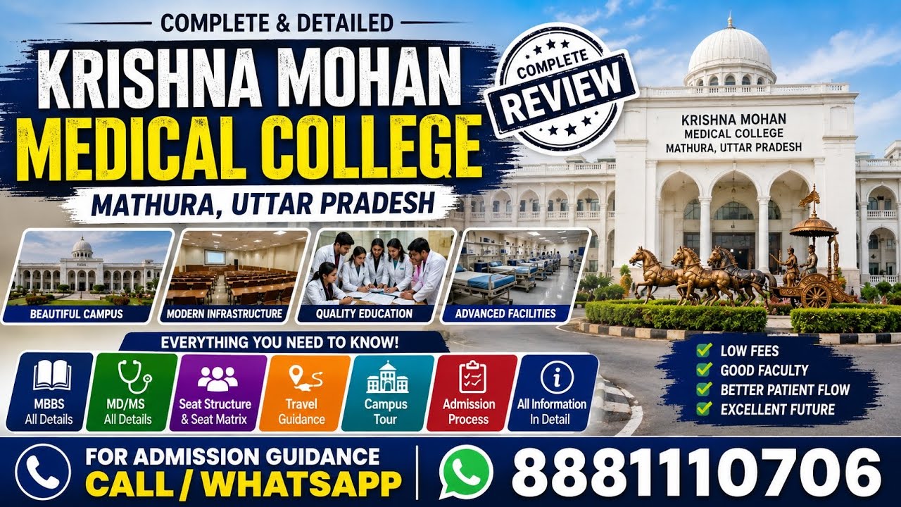 Krishna Mohan Medical College, Mathura, UP | UG/PG Seats/Fees 2026 | Complete Information