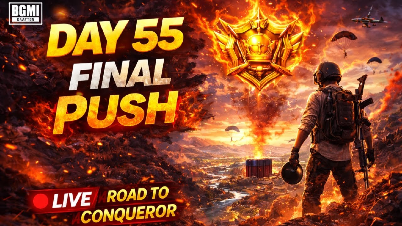 Day 55 Rank Push 😈 Conqueror Getting Closer! | BGMI LIVE #RoadToConqueror #BGMI