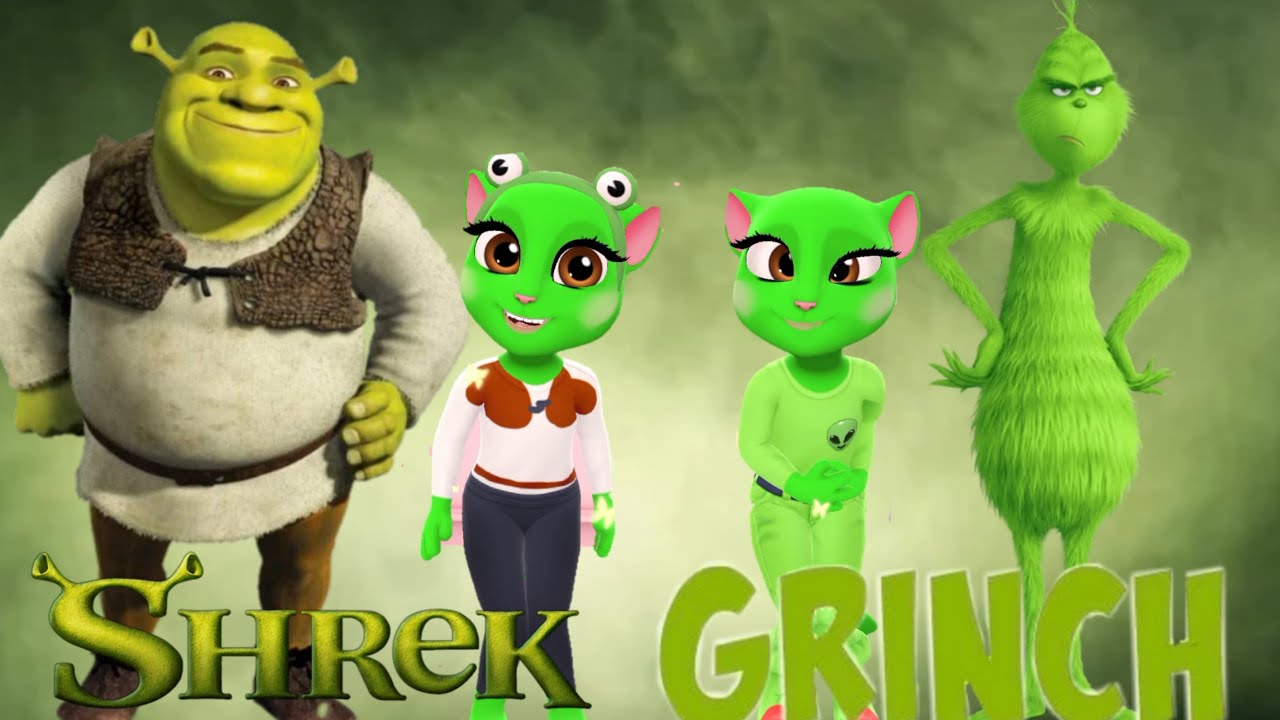 My talking angela 2 SHREK VS GRINCH NEW UPDATE 💚💚🥰