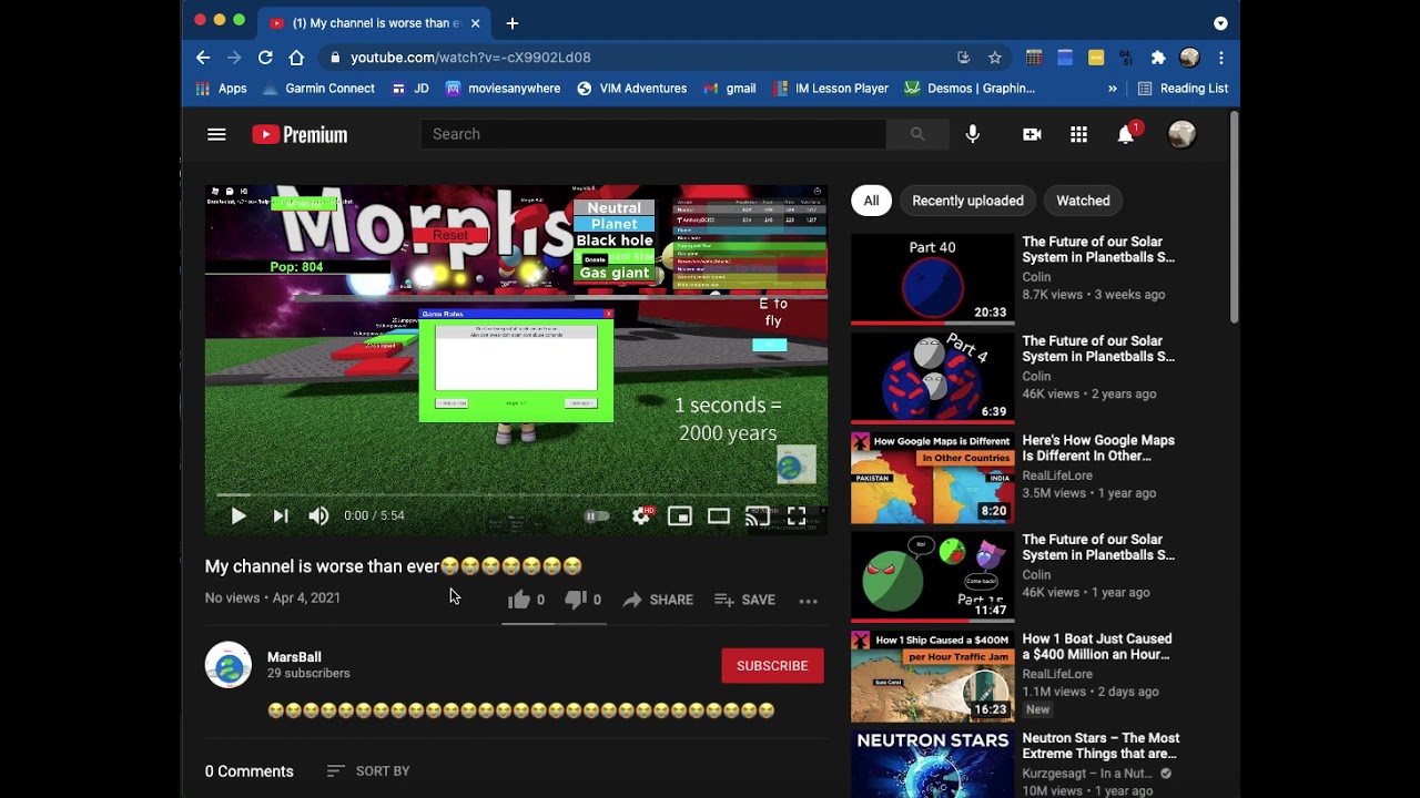 Proof That I like your videos :) MarsBall