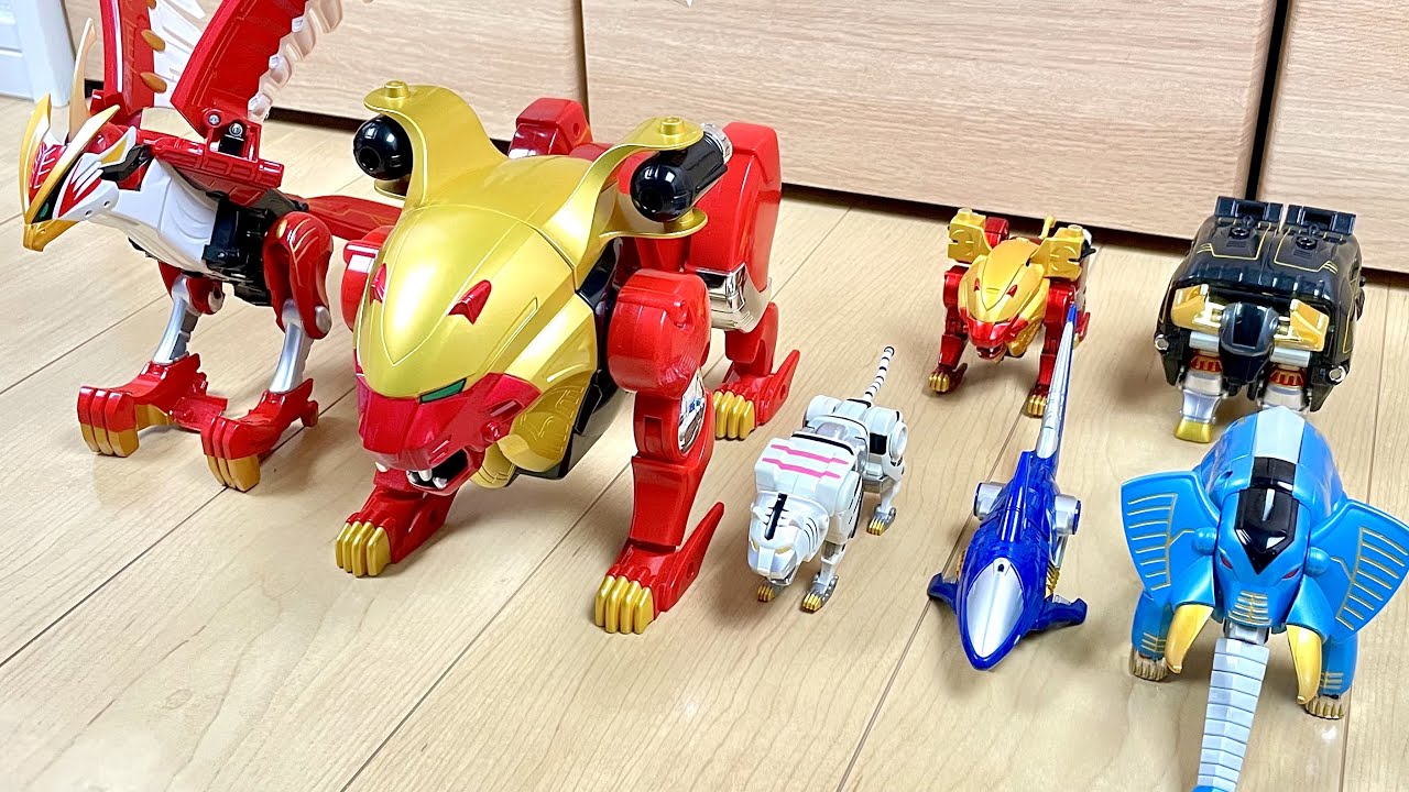 【PowerRangers WildForce #7】🦁🦅🐅🐘🦈卵焼きで巨大化⁉︎ガオレンジャーのガオケンタウロスで遊んでみた