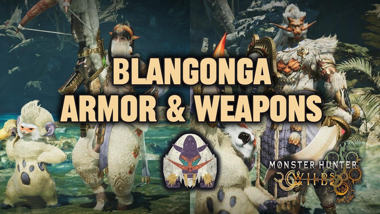 Monster Hunter Wilds - Blango/Blangonga Armor & Weapons Showcase