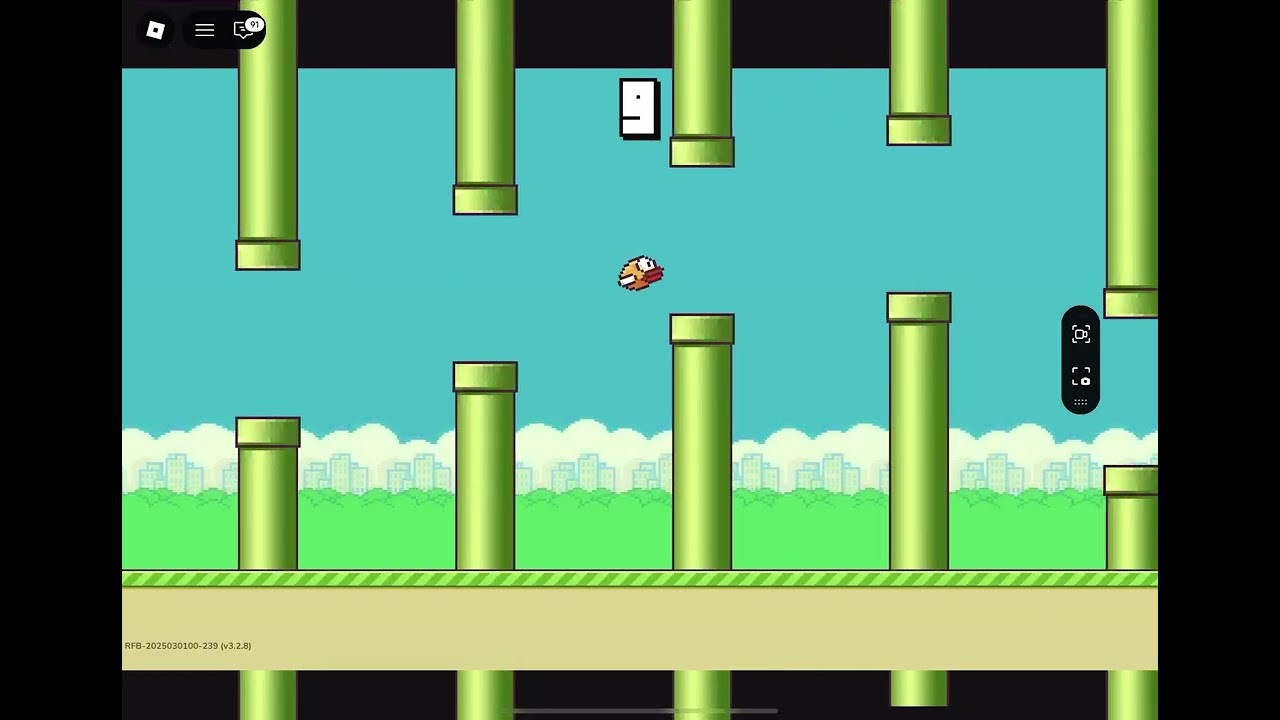 Playing Roblox flappy bird