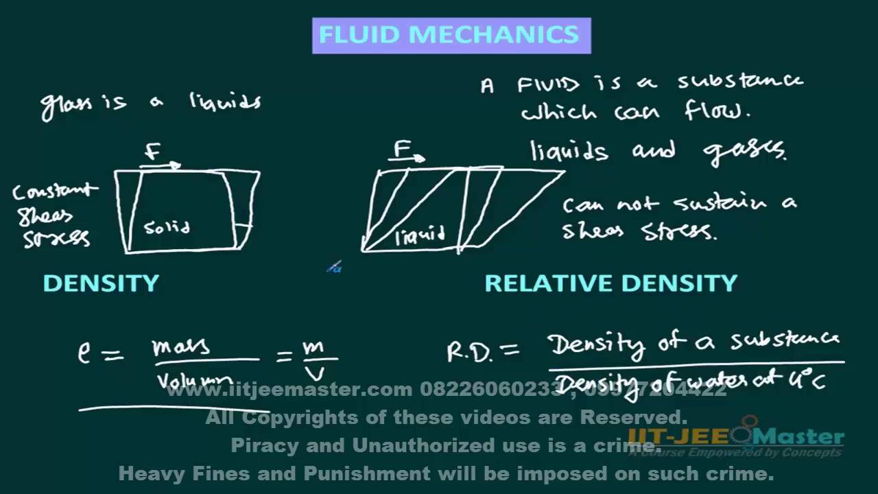 Fluid Mechanics physics iit jee lectures in english