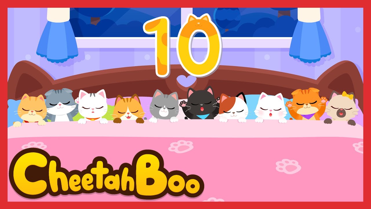 Ten in the bed | Cute cats | Nursery rhymes | Kids song | #Cheetahboo