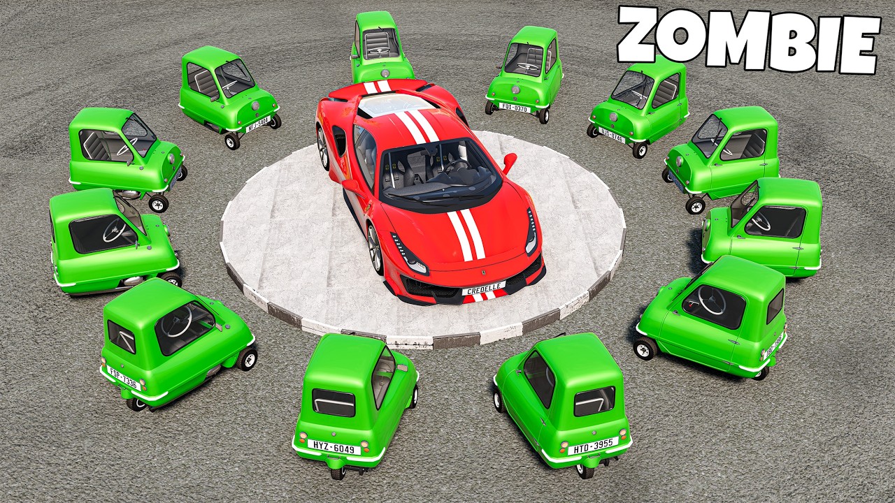❄️ ZOSTAŁEM OTOCZONY PRZEZ SAMOCHODY ZOMBIE NA PUSTYNI! | BeamNG Drive |