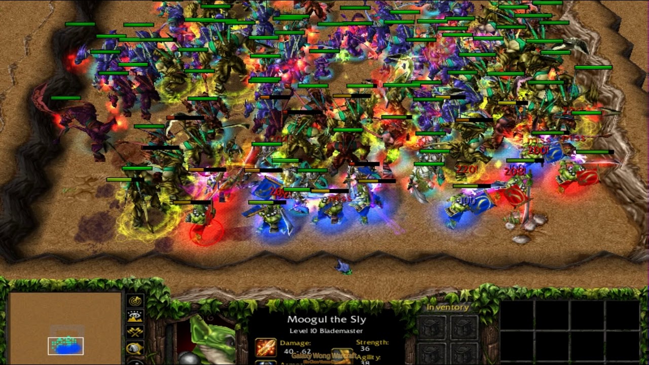 100 Satyr Units (With Type) vs 7 Blademaster (With Skills) 1080p