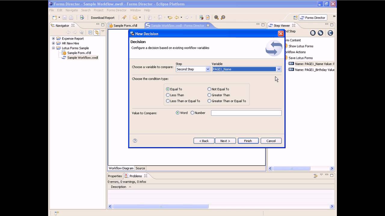 Tasica Forms Director: Creating a Simple Decision in Workflow