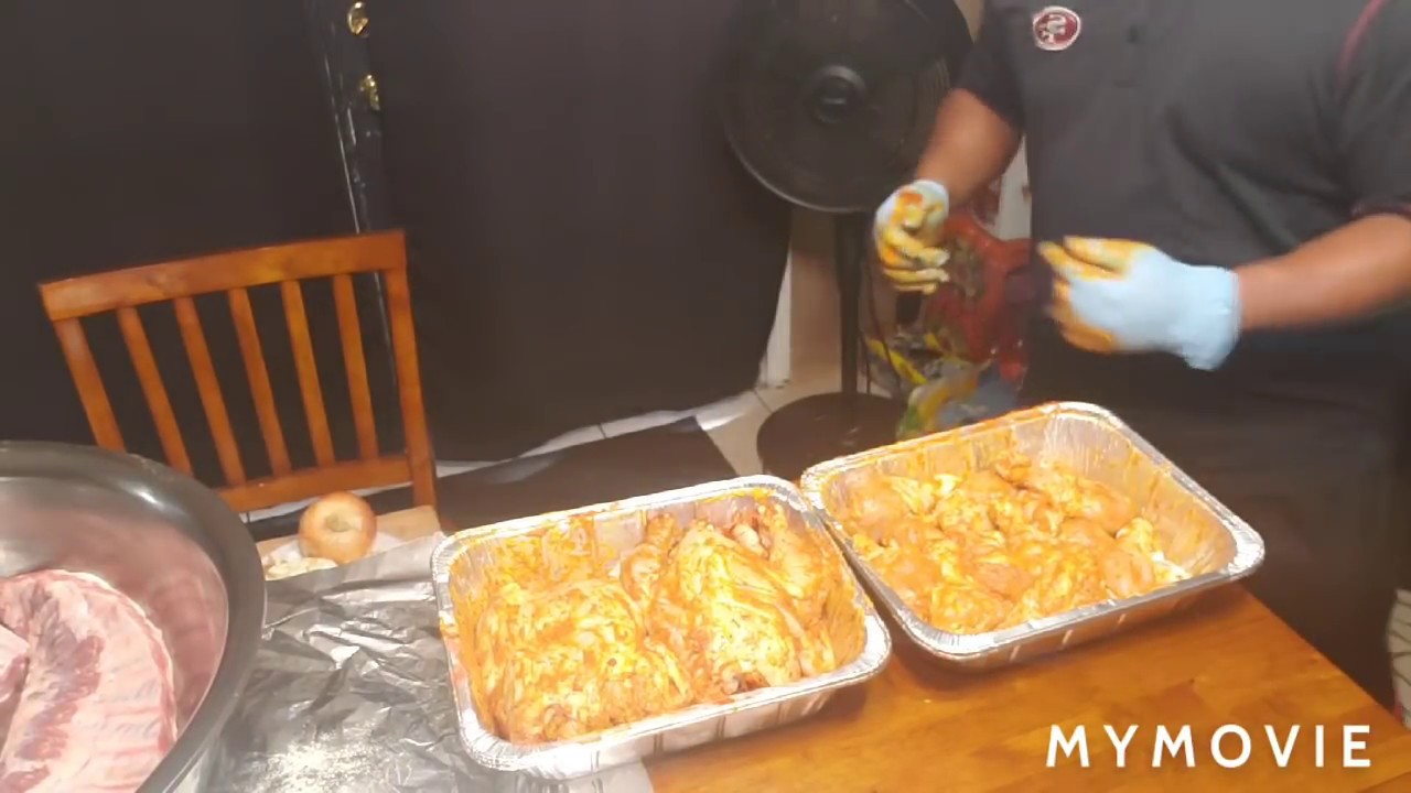 Жареные на гриле ребрышки и курица с горчицей (День матери)