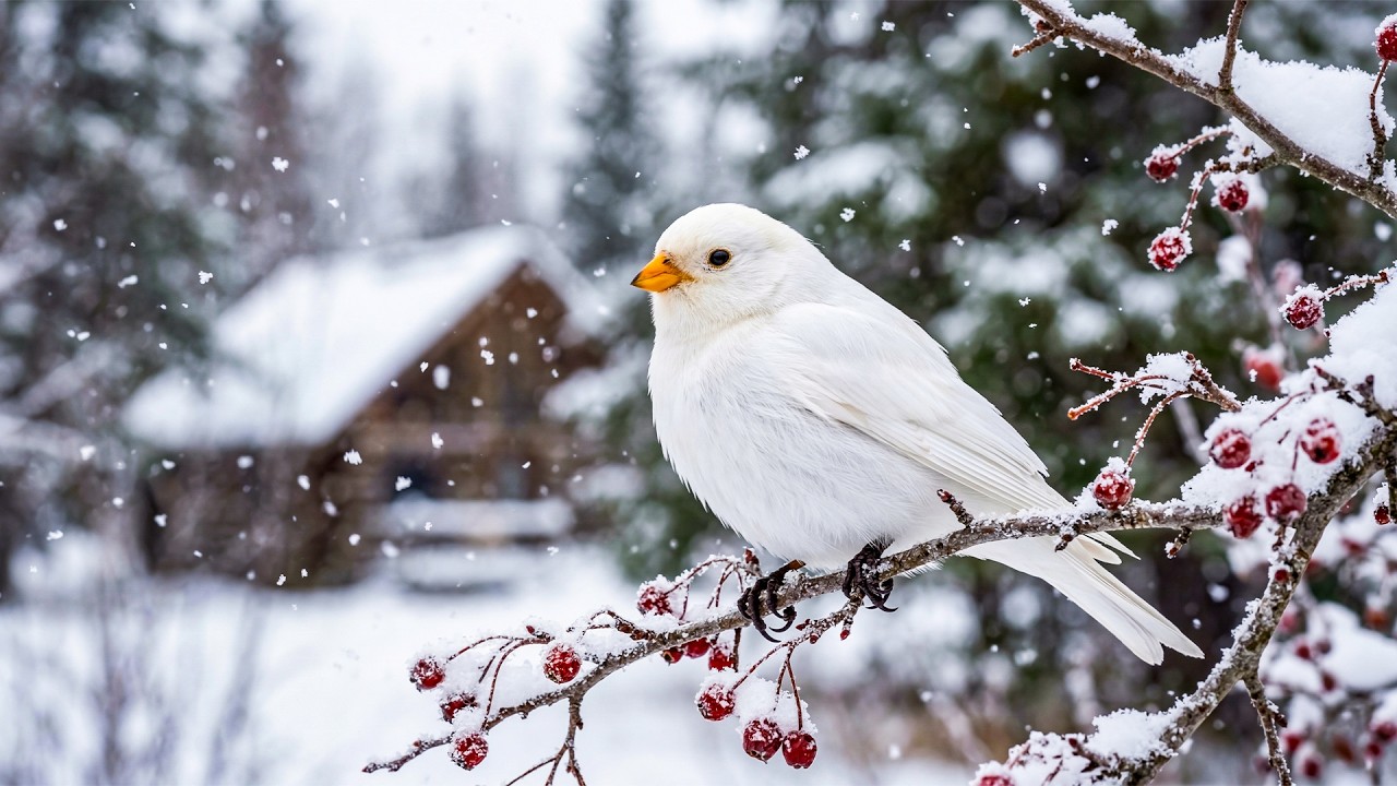 Beautiful Piano Music &  Snow Bird Singing - Soothing Music for Study, Focus - No Ads 🎹