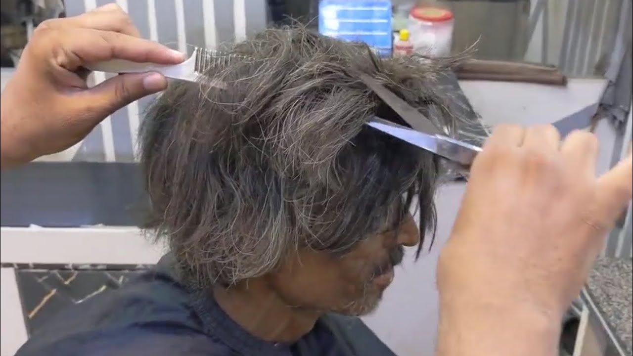 Homeless Man Brown and white Hair Amazing Transformation 