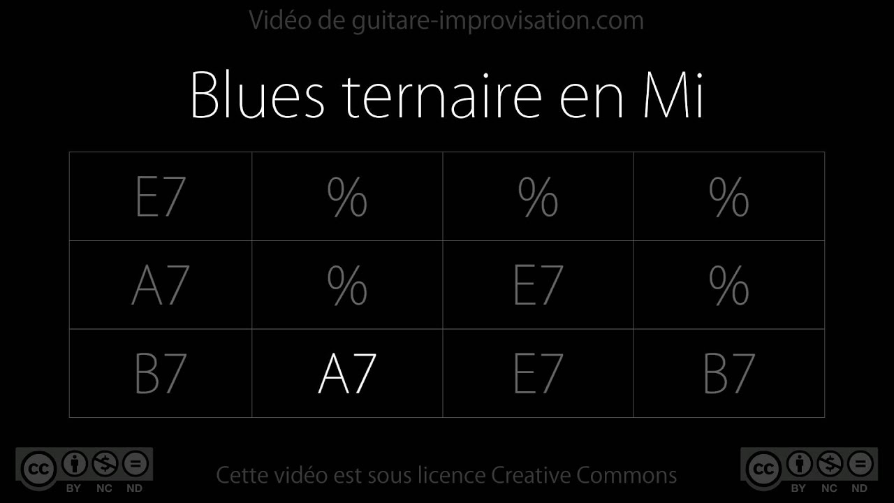 Blues ternaire en Mi (70 bpm) : Backing track
