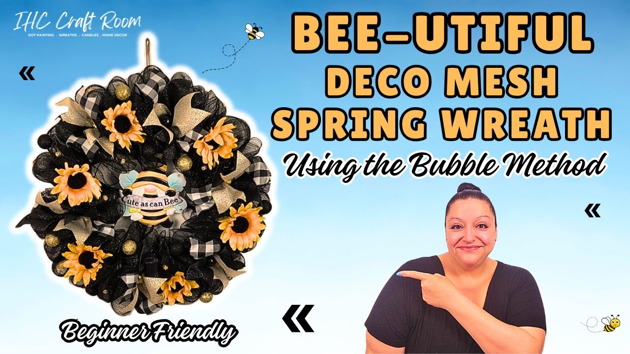 This Spring Wreath is Bee-yond Adorable 🐝 | Easy Deco Mesh DIY