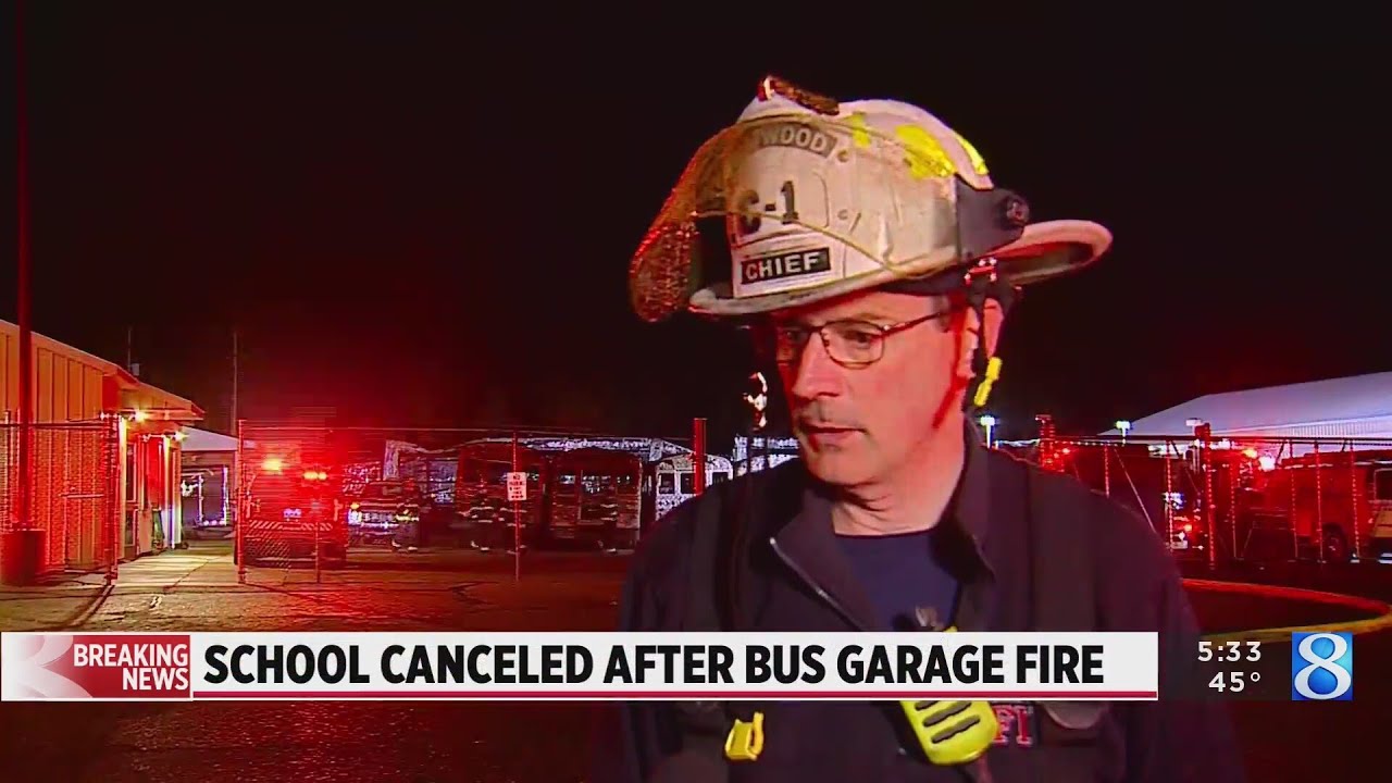 Kelloggsville Public Schools close for the day after bus depot catches fire