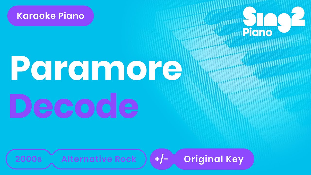 Paramore - Decode (Karaoke Piano)
