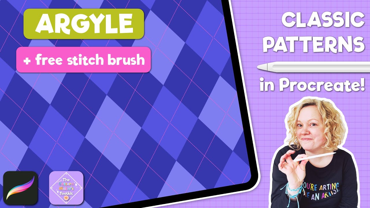 Простой узор «Аргайл» в Procreate | Серия классических узоров для начинающих