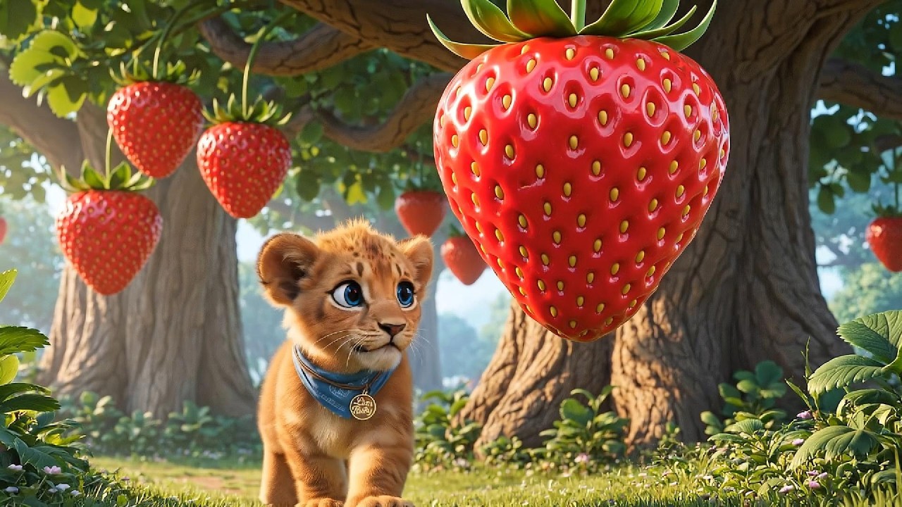 Ruby Explores The Giant Fruit Island! 🍎🏝️ #CuteLionRuby #shorts #cute