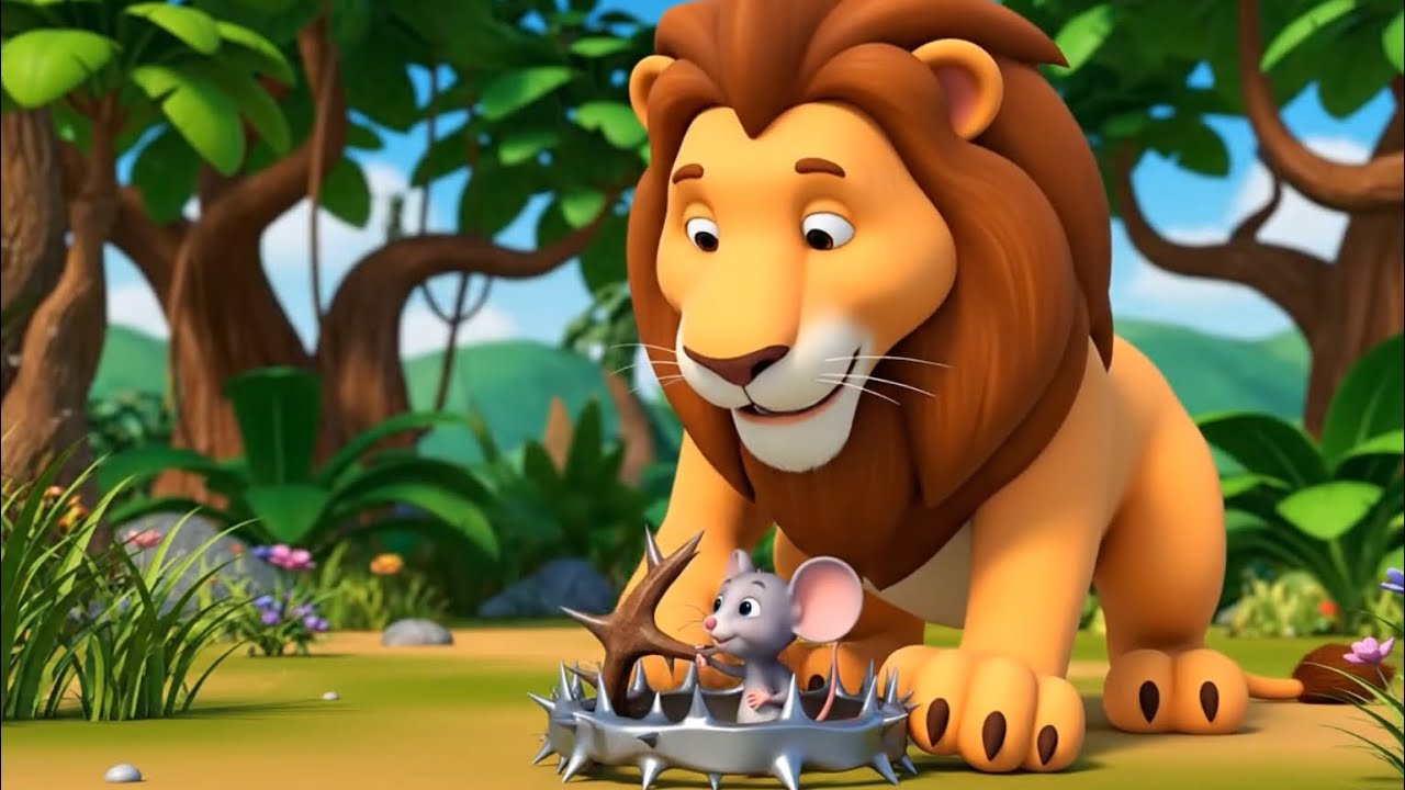 The Little Cute Lion Cub and the Mouse! ننھا پیارا شیر کا بچہ اور چوہا!@StoryTime-k8s