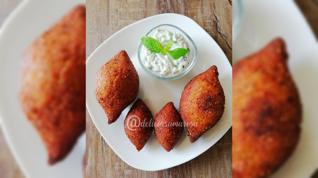 Cómo hacer kipes (quipes) fritos con salsa de yogurt y pepino – Receta fácil