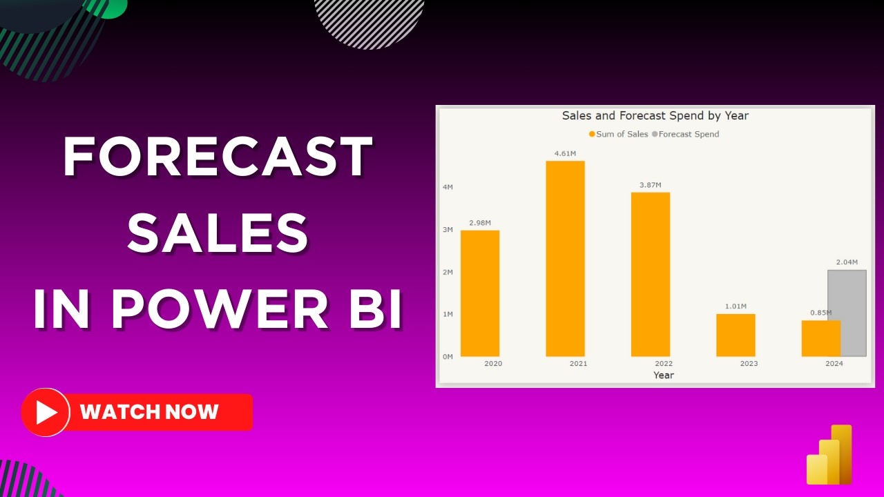Forecast in Power BI & Display as Overlapping Columns | Power BI Tutorial | MiTutorials