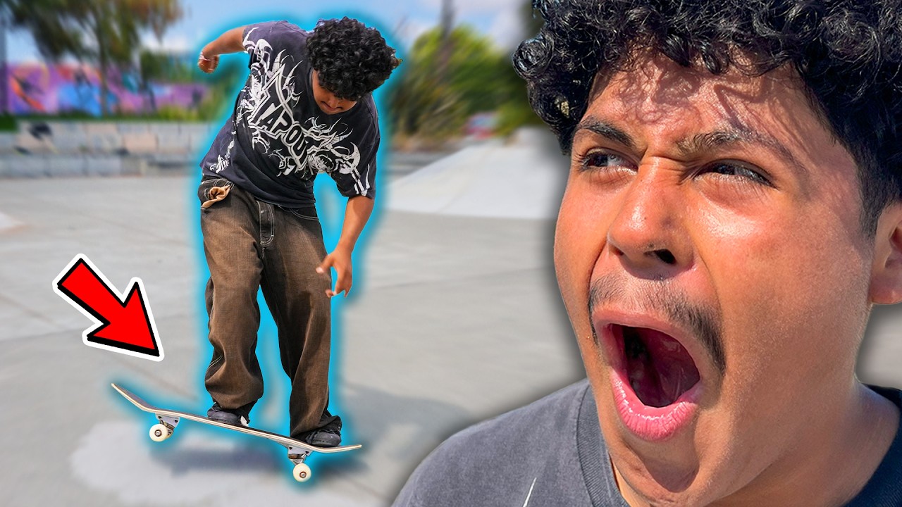 Landing his FIRST EVER shove it on a skateboard!